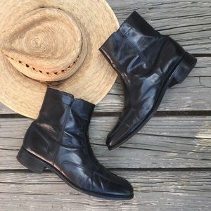 Florsheim Black Leather Ankle Boots